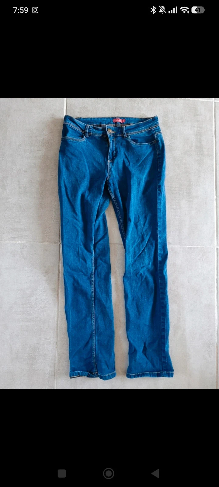 Jean Tissaia femme T40 bleu – Coupe droite/slim – Stretch